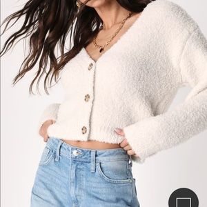 Lulu’s Ivory Button-Up Cardigan Sweater